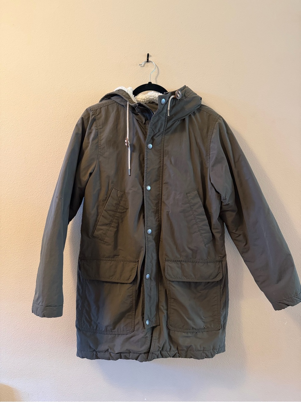 Abercrombie & Fitch Men’s Sherpa Lined Utility Cargo Parka Size S